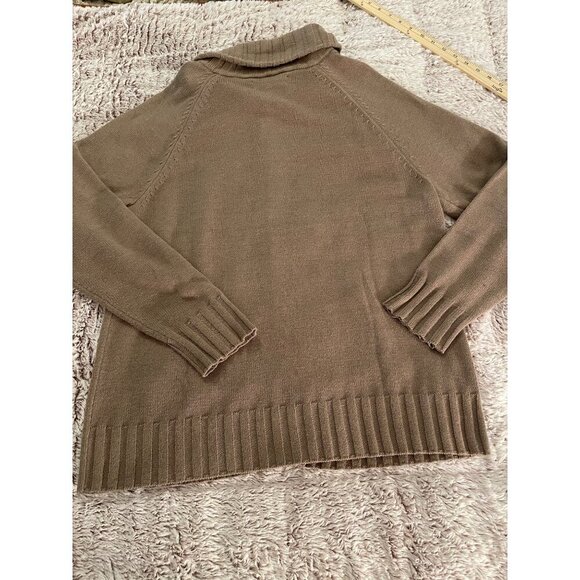 Karen Scott Womens Tan Zip-Up Cardigan Sweater Large Cotton Blend With Pockets & - Picture 14 of 16